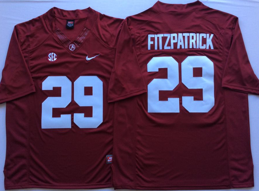 NCAA Men Alabama Crimson Tide Red #29 FITZPATRICK
